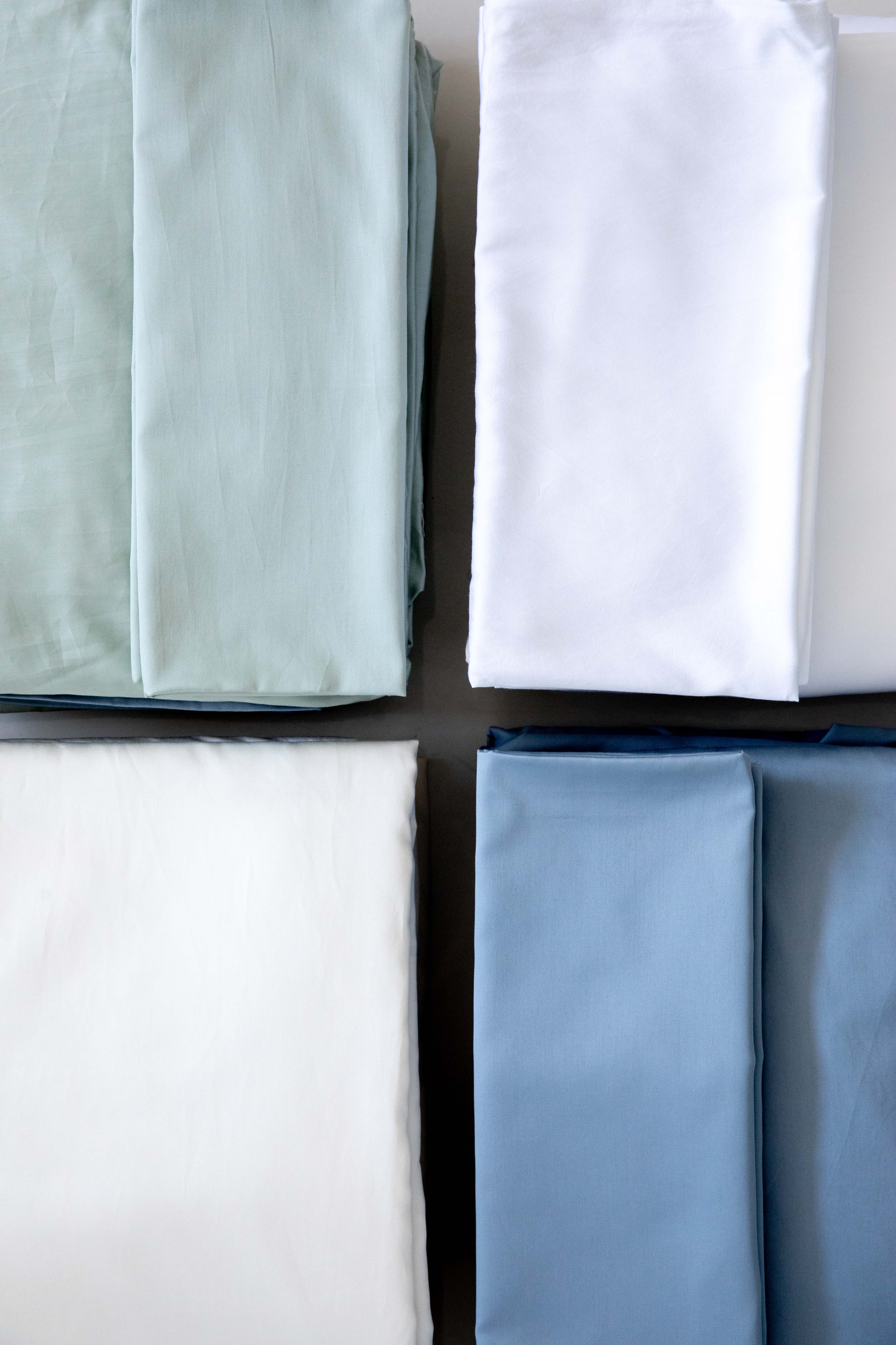 Draps de literie éco-certifiés — conciergerie Almaïa Azura Hyères