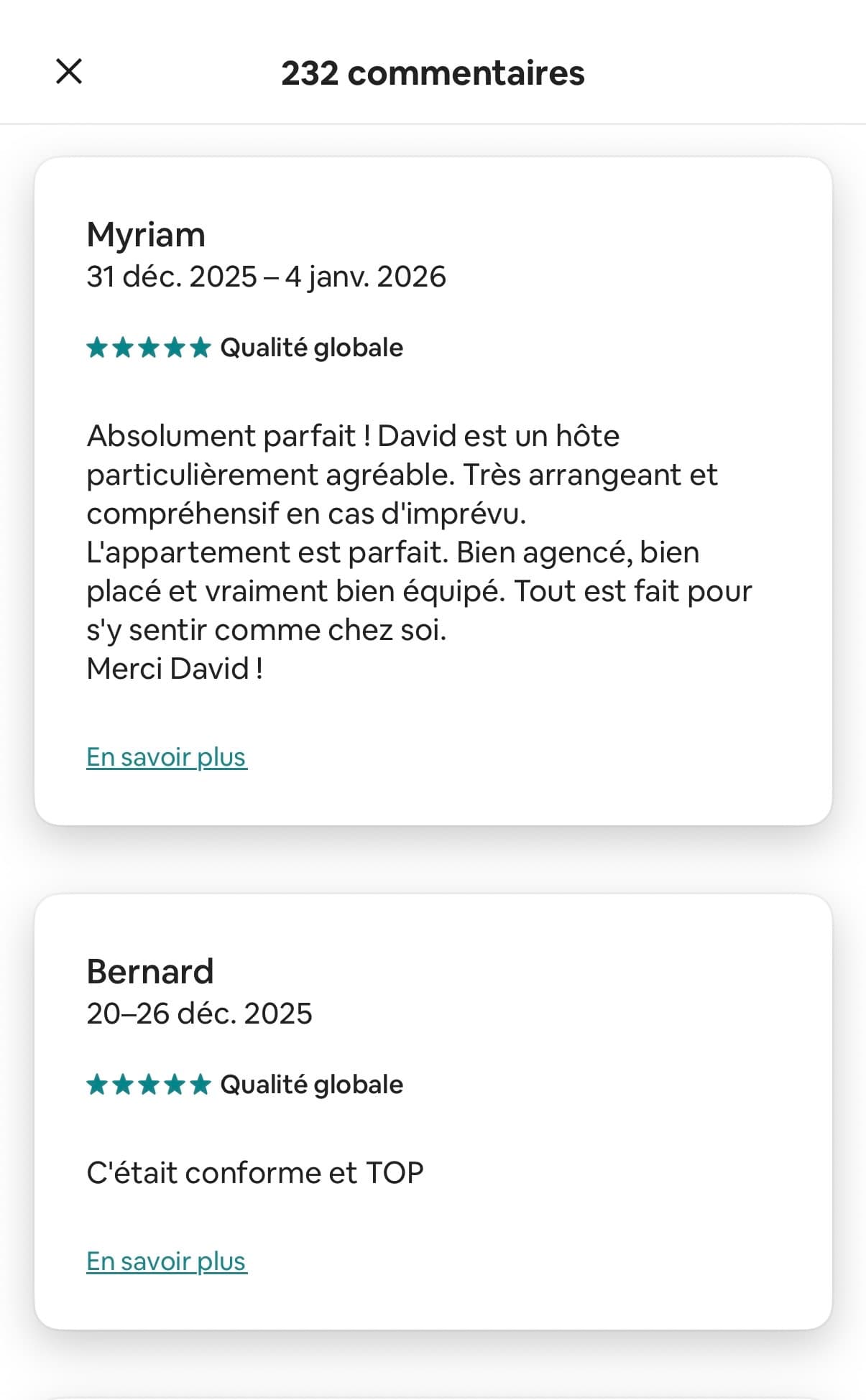 Expérience voyageur - commentaires